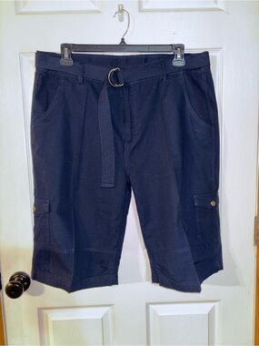 Forcast Men's Dark Navy Cargo Shorts with Belt